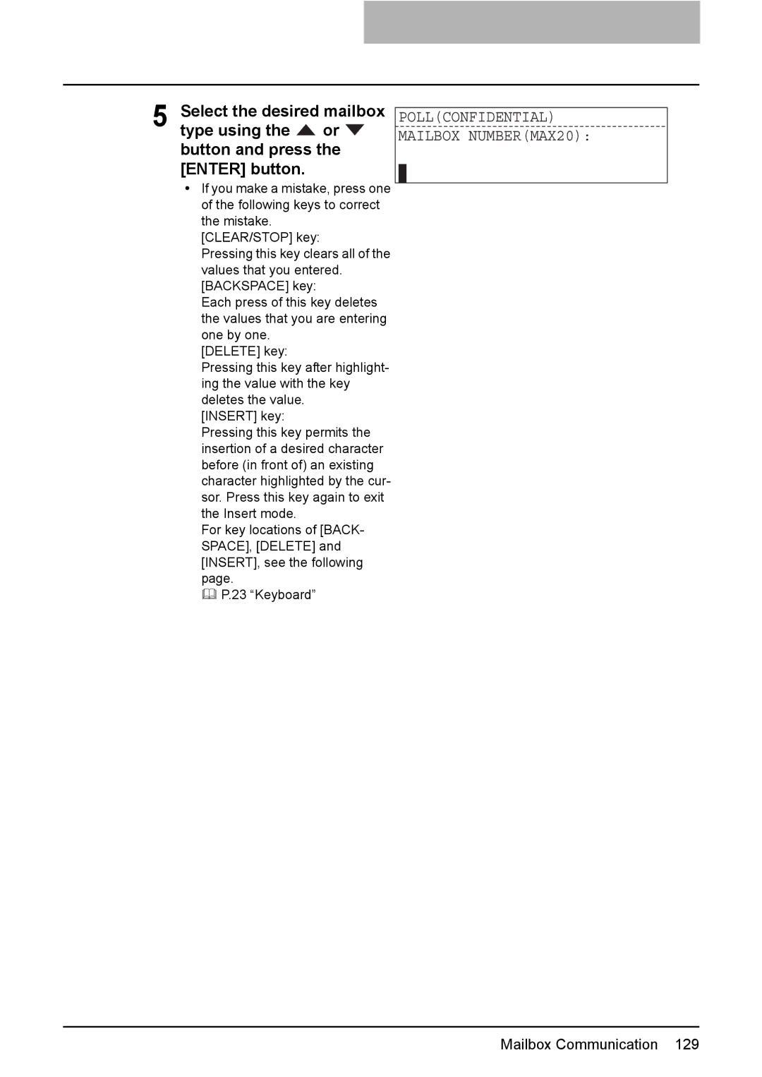 Toshiba GD-1220 manual Pollconfidential Mailbox NUMBERMAX20 