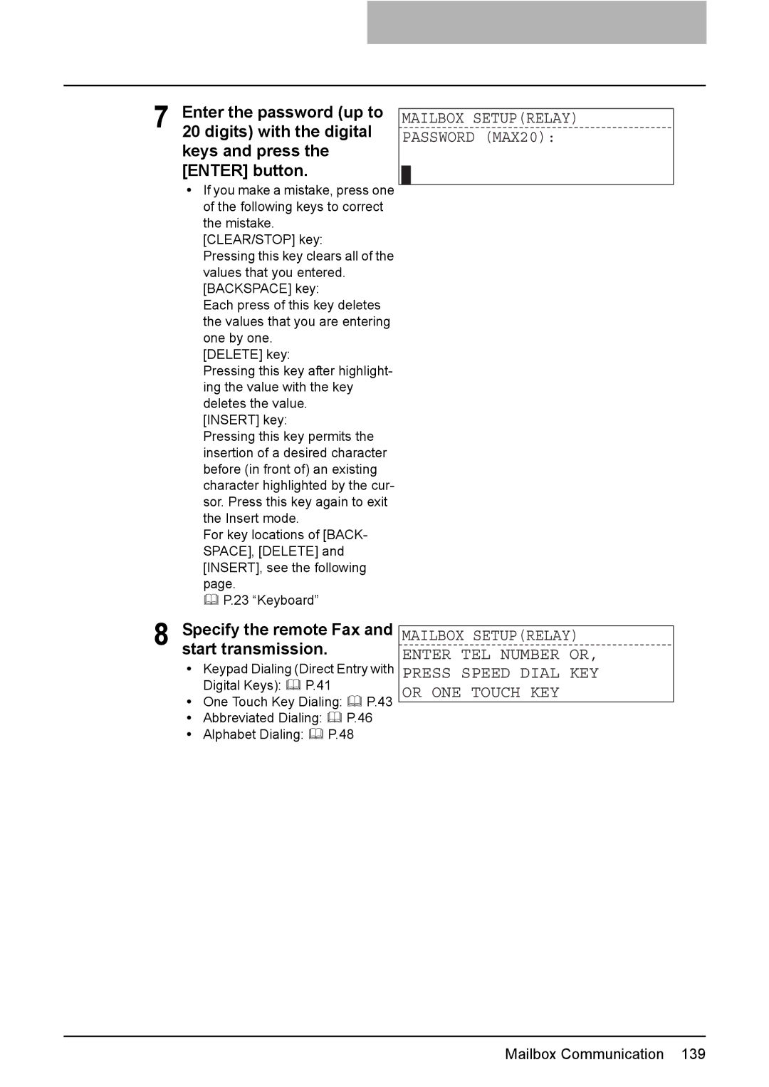 Toshiba GD-1220 manual Specify the remote Fax and start transmission 