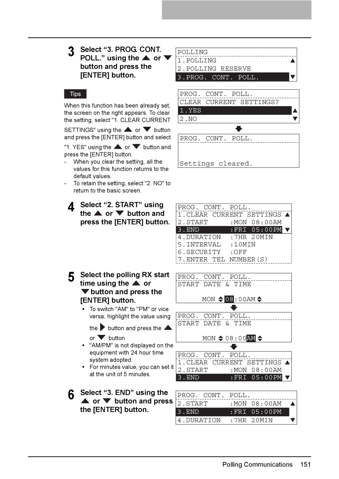 Toshiba GD-1220 manual PROG. CONT. Poll, End, Select 3. END using the or button and press Enter button 