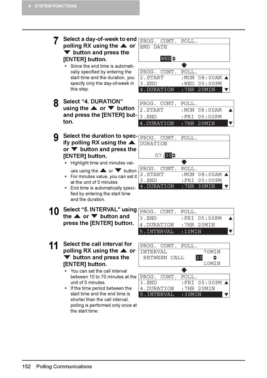 Toshiba GD-1220 manual Wed, Duration, 30MIN, Interval 10MIN 