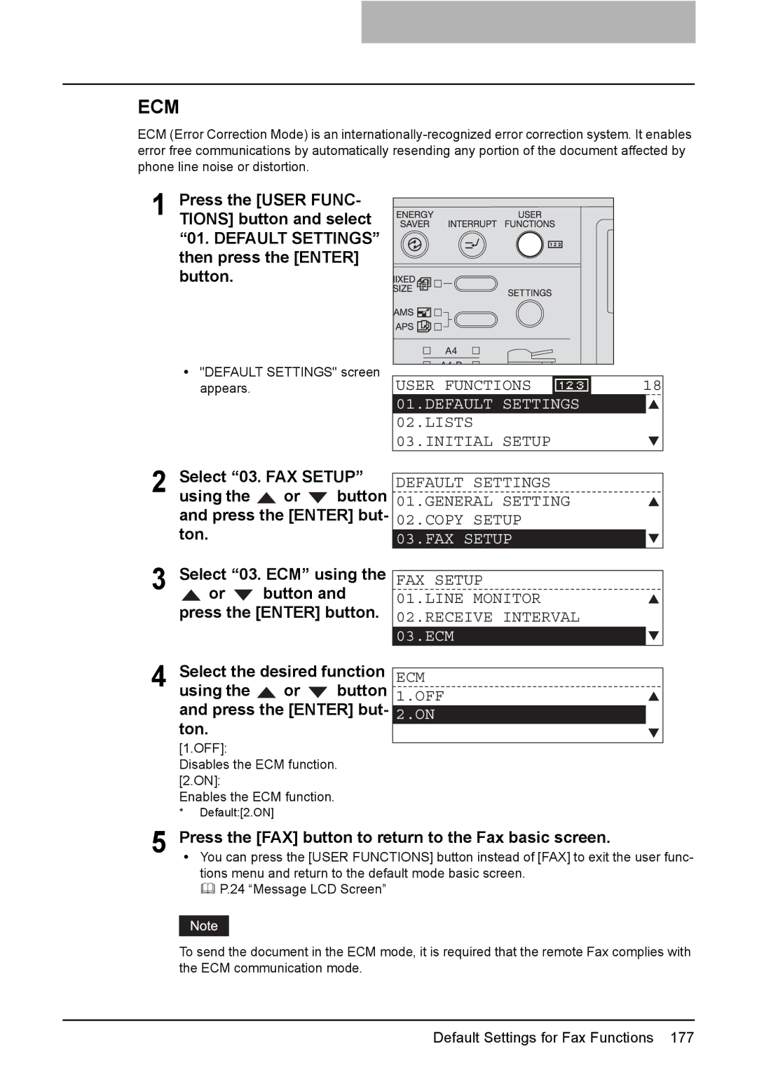 Toshiba GD-1220 manual Ecm 