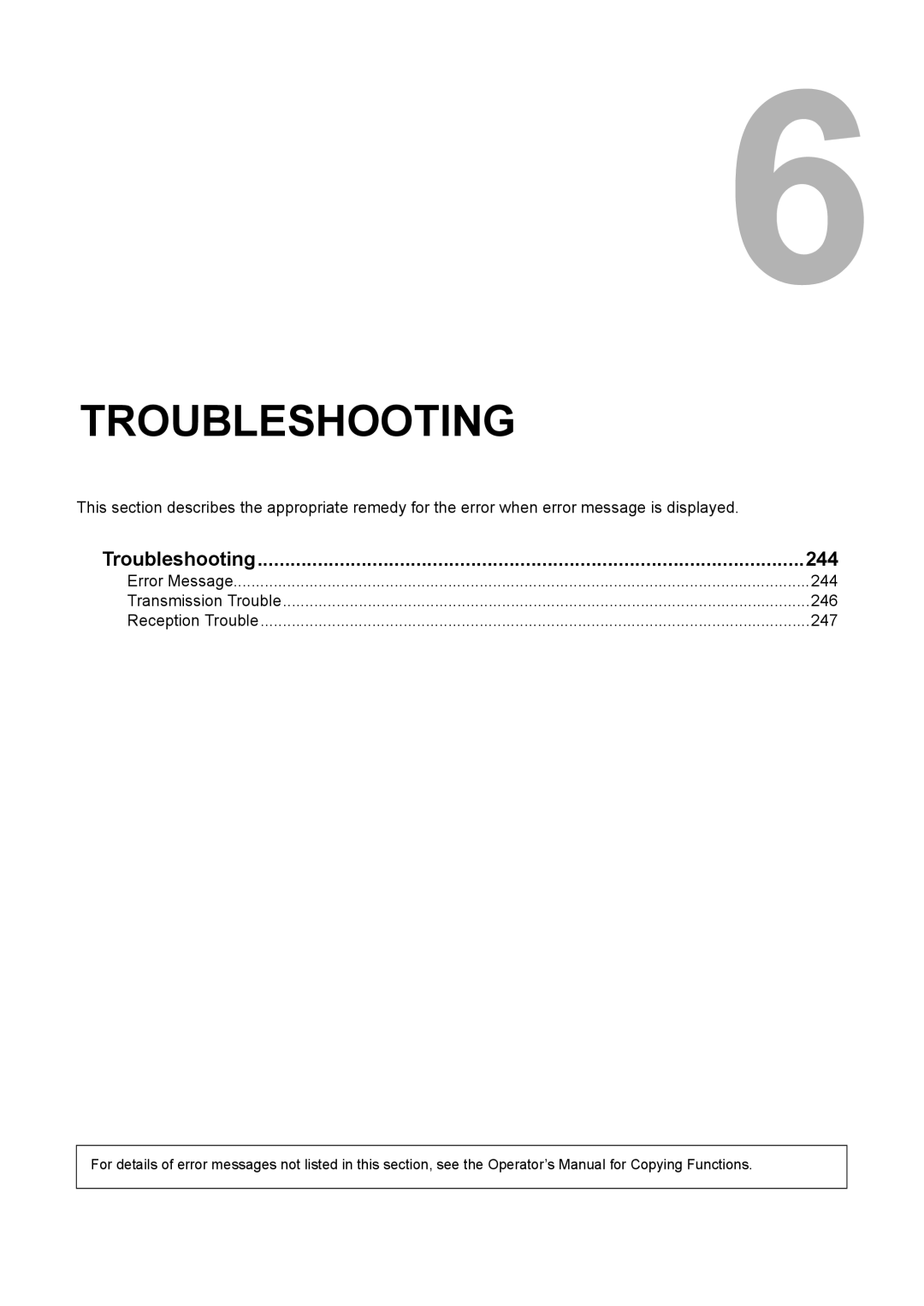 Toshiba GD-1220 manual Troubleshooting 244 