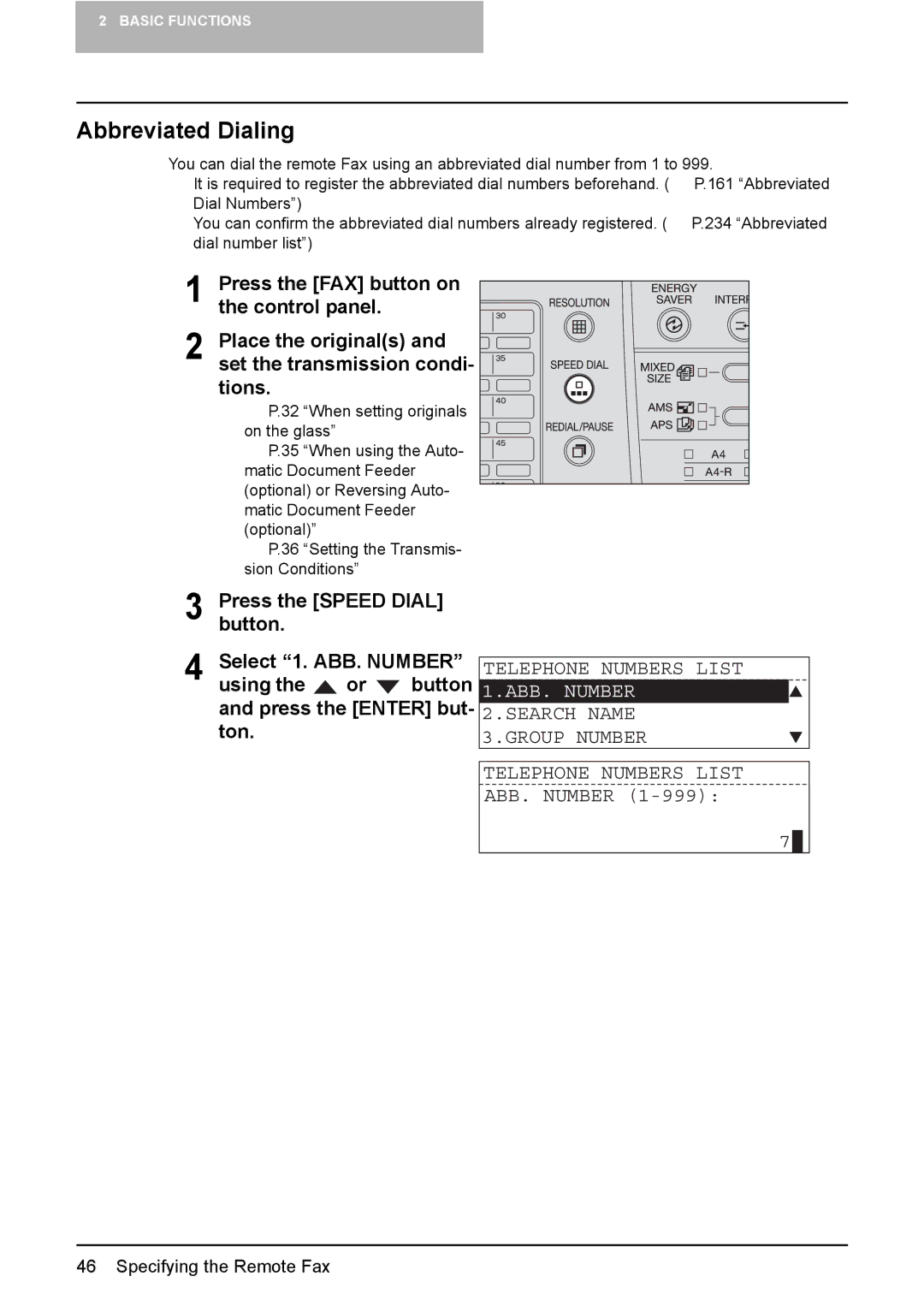 Toshiba GD-1220 manual Abbreviated Dialing, Telephone Numbers List, ABB. Number, Search Name 3.GROUP Number 