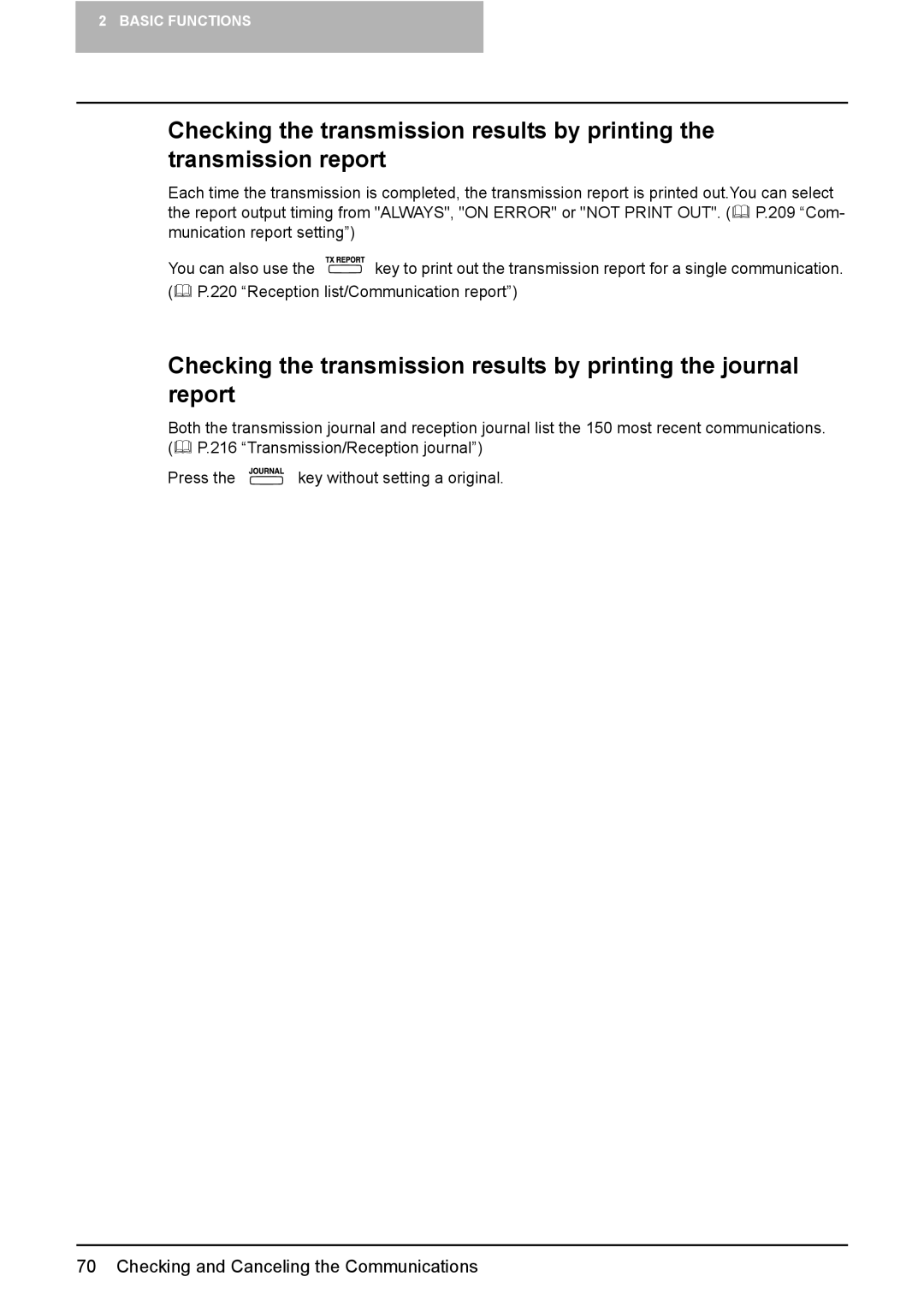 Toshiba GD-1220 manual Reception list/Communication report 