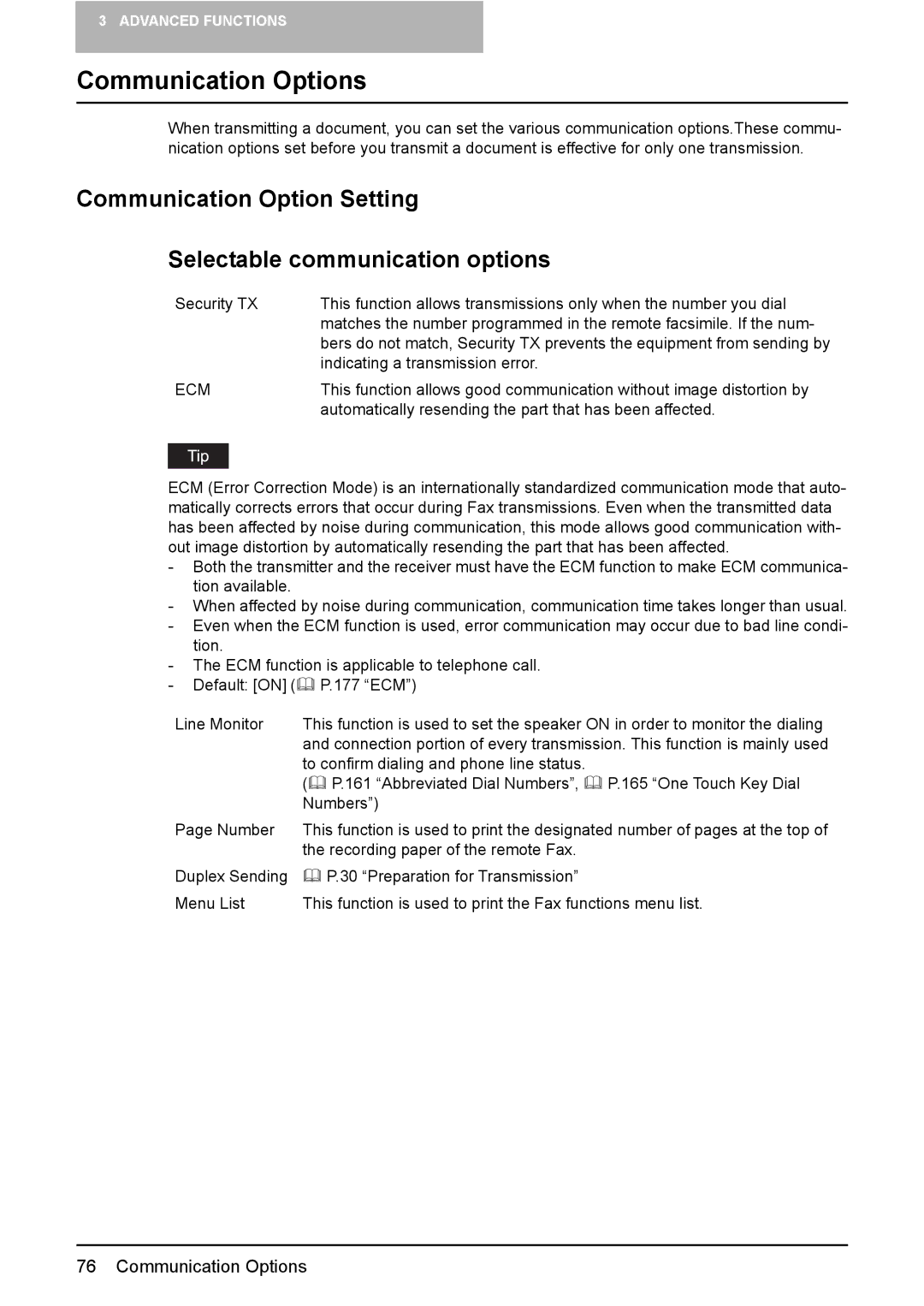 Toshiba GD-1220 manual Communication Options, Ecm 