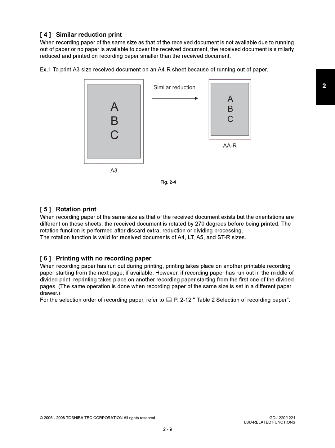 Toshiba GD-1220, GD-1221 service manual Similar reduction print 