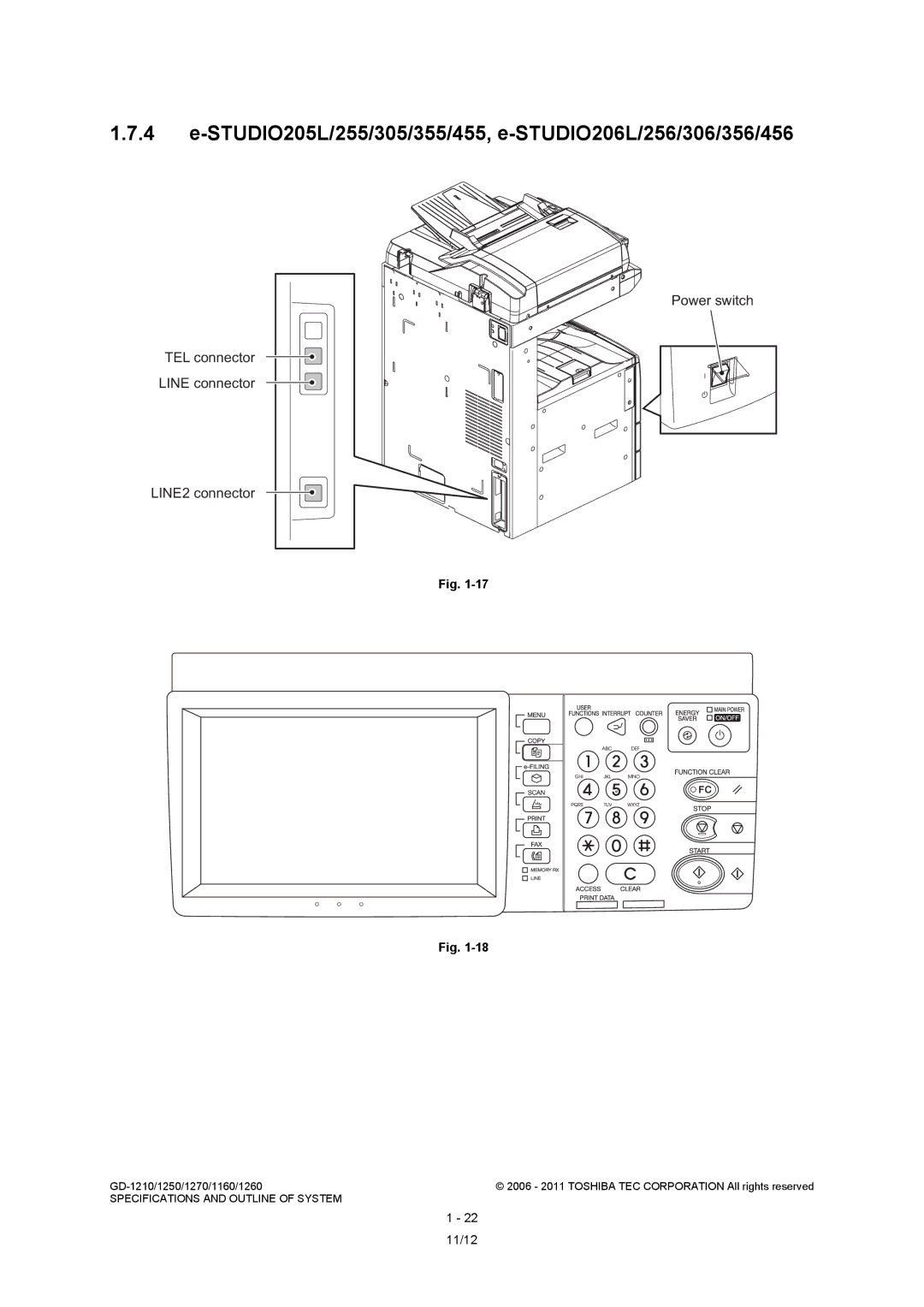 Toshiba GD-1260, GD-1250, GD-1270, GD-1160, GD-1210 service manual STUDIO205L/255/305/355/455, e-STUDIO206L/256/306/356/456 