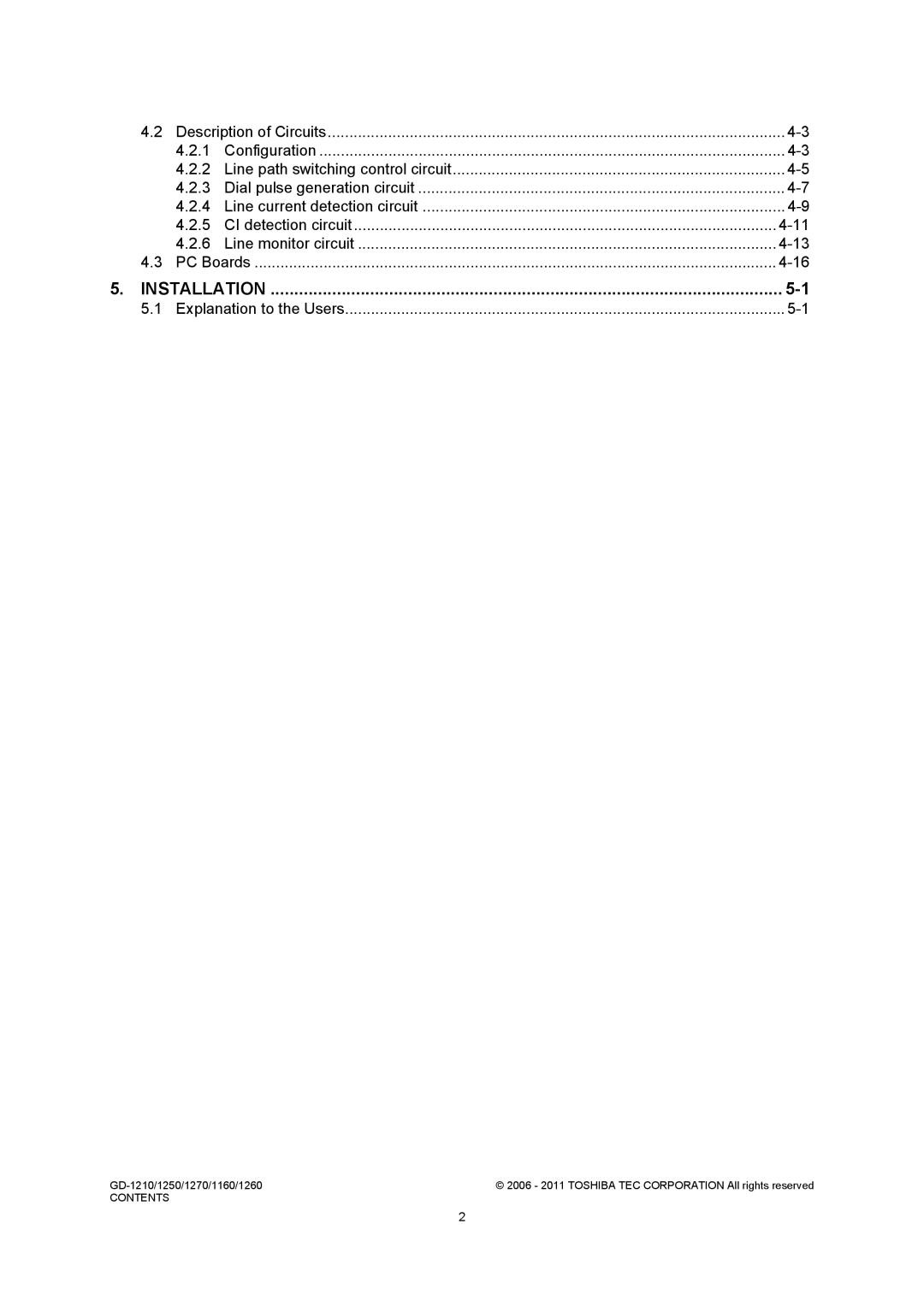 Toshiba GD-1160, GD-1260, GD-1250, GD-1270, GD-1210 service manual Installation, Explanation to the Users 