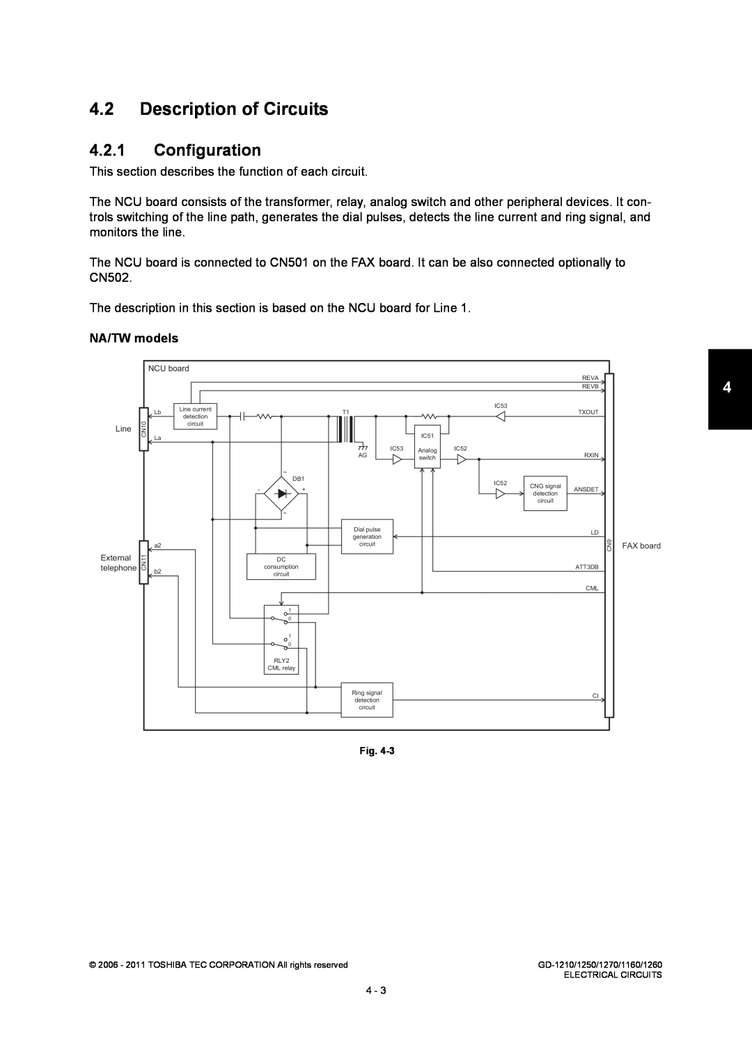 Toshiba GD-1250, GD-1260, GD-1270, GD-1160, GD-1210 service manual Description of Circuits, Configuration, NA/TW models 