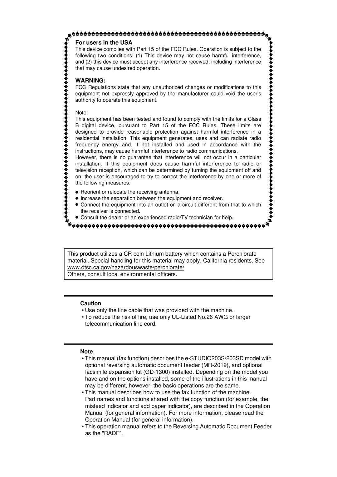 Toshiba GD-1300 manual For users in the USA 