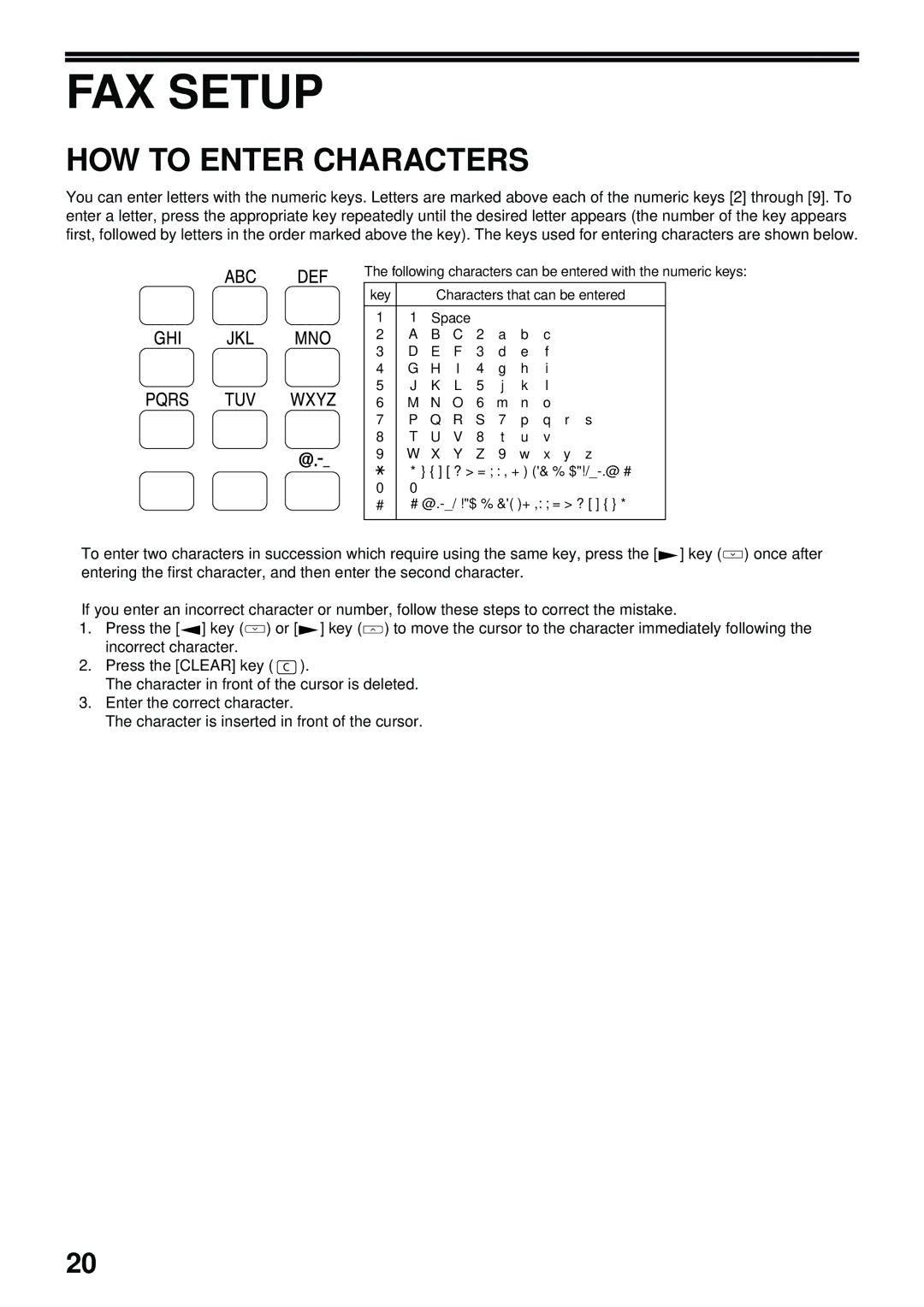 Toshiba GD-1300 manual FAX Setup, HOW to Enter Characters 