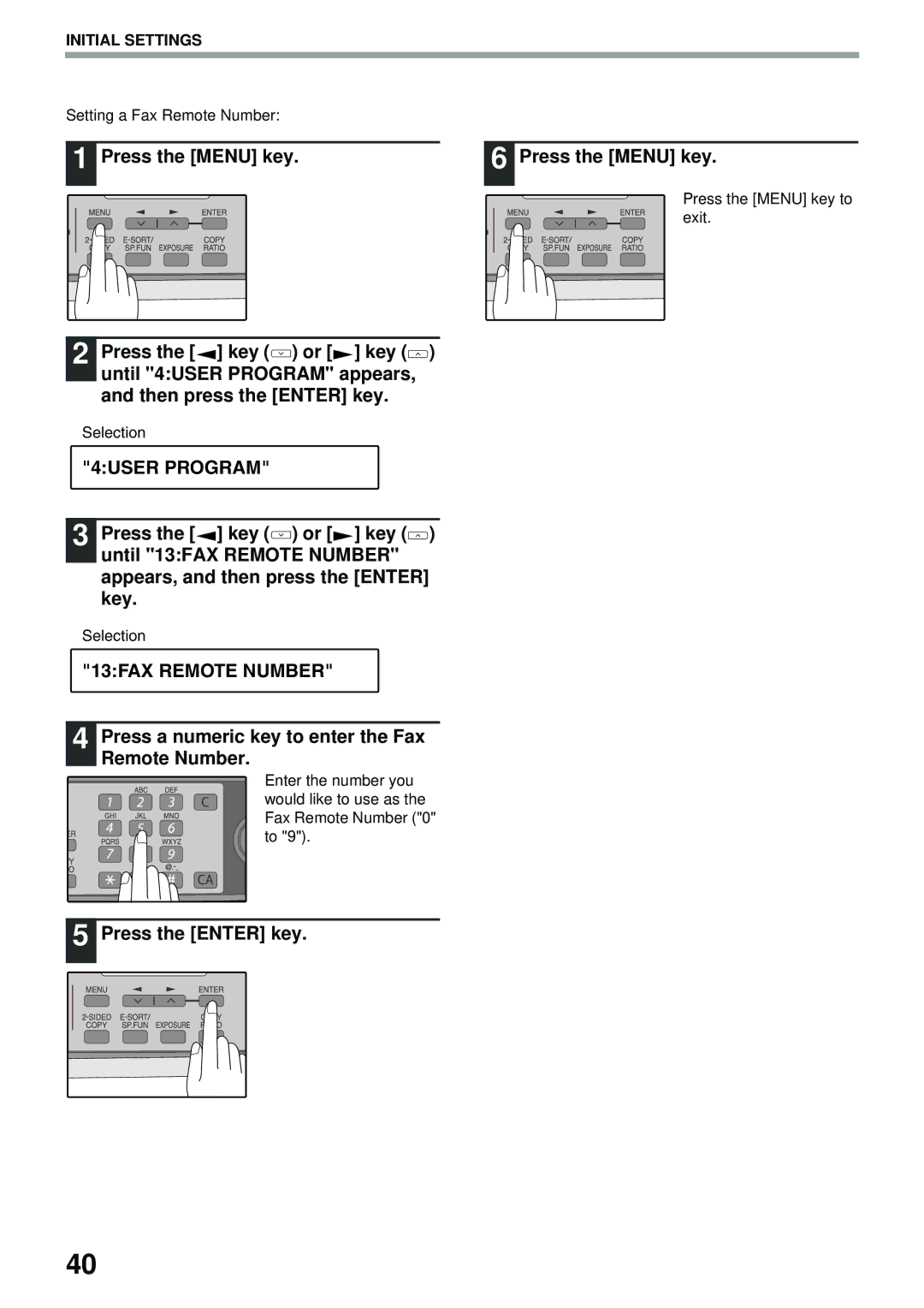 Toshiba GD-1300 manual 13FAX Remote Number, Press a numeric key to enter the Fax Remote Number 