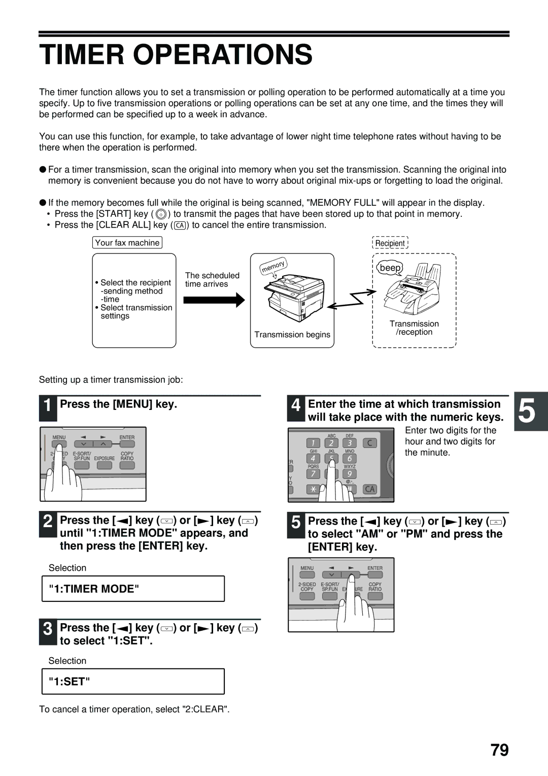 Toshiba GD-1300 manual Timer Operations, 1TIMER Mode, Press the key or key to select 1SET 