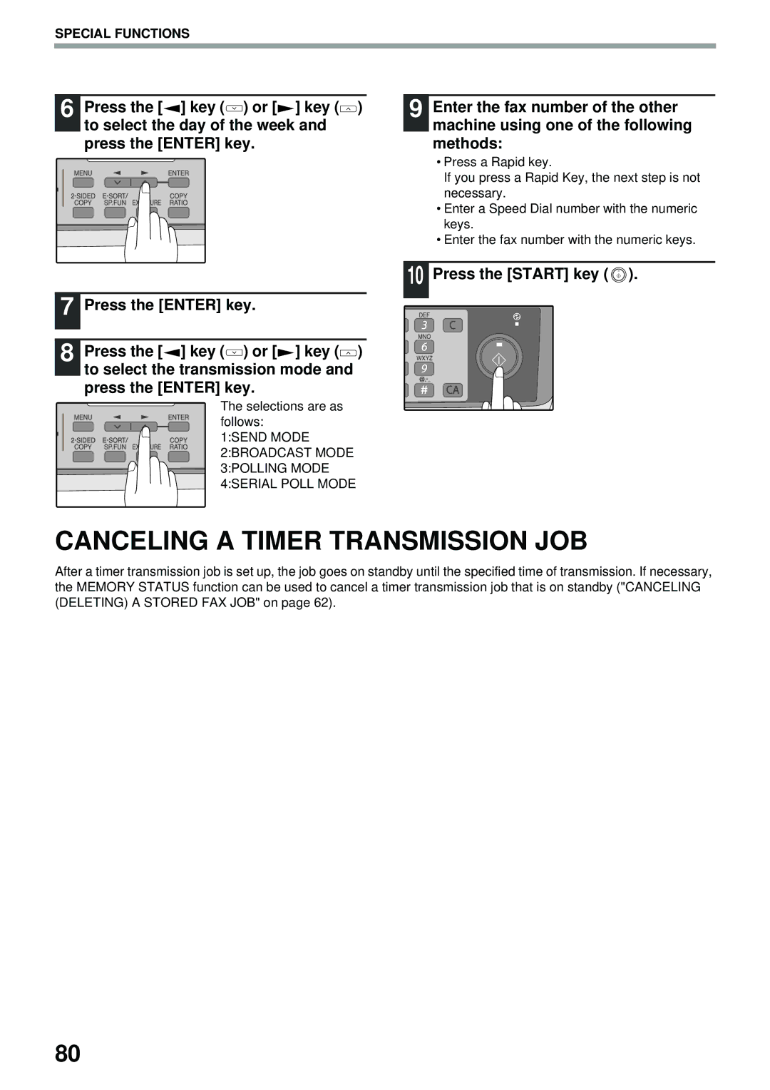 Toshiba GD-1300 manual Canceling a Timer Transmission JOB 