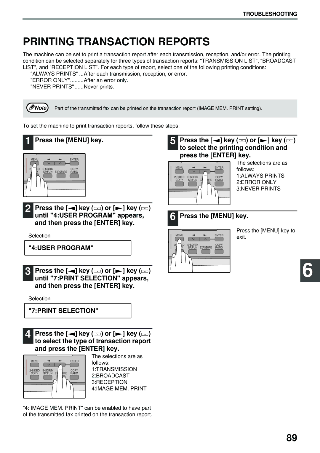 Toshiba GD-1300 manual Printing Transaction Reports, 7PRINT Selection 