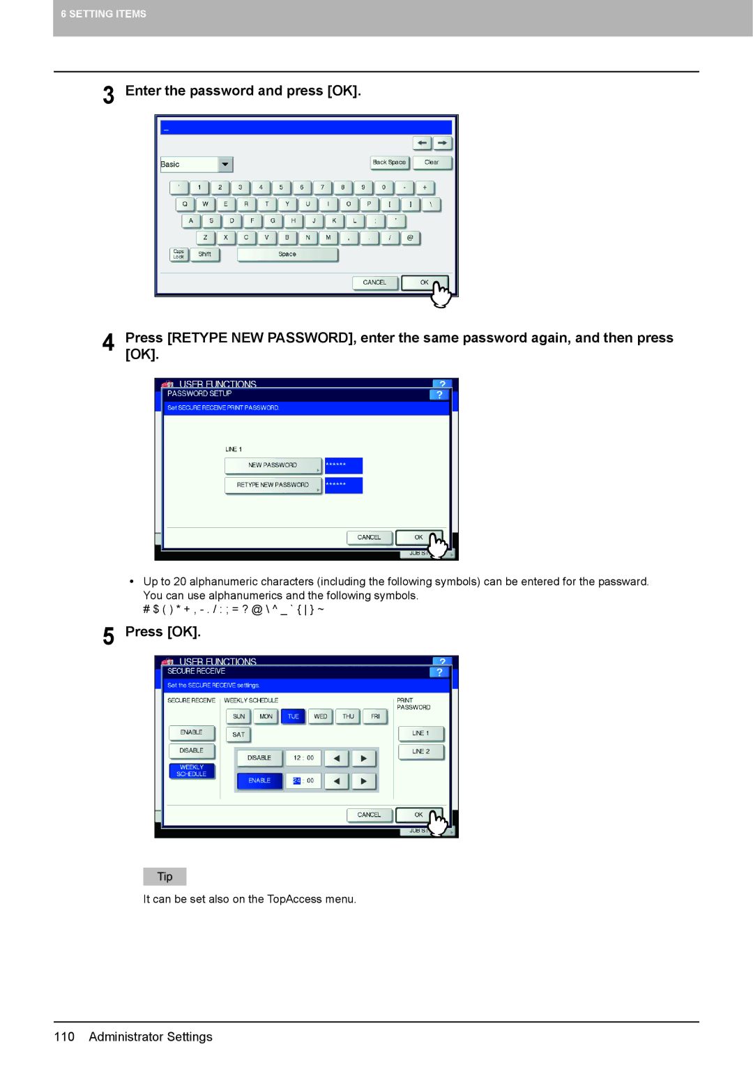 Toshiba GD-1320 manual It can be set also on the TopAccess menu 