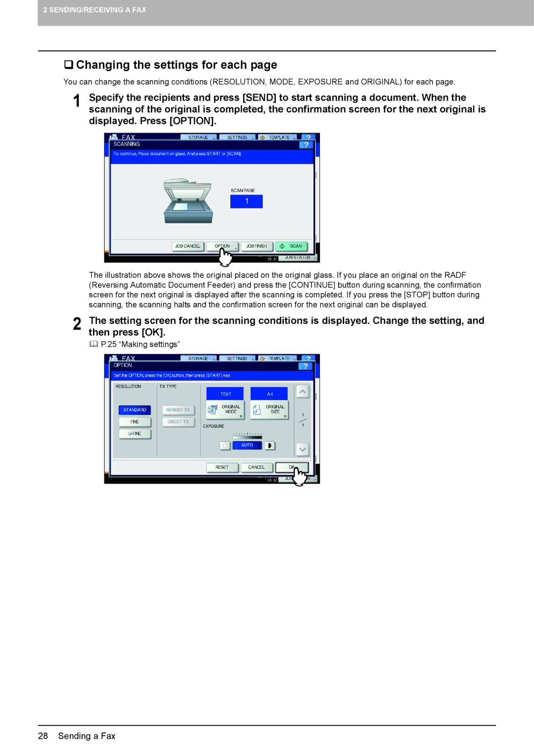 Toshiba GD-1320 manual  Changing the settings for each 