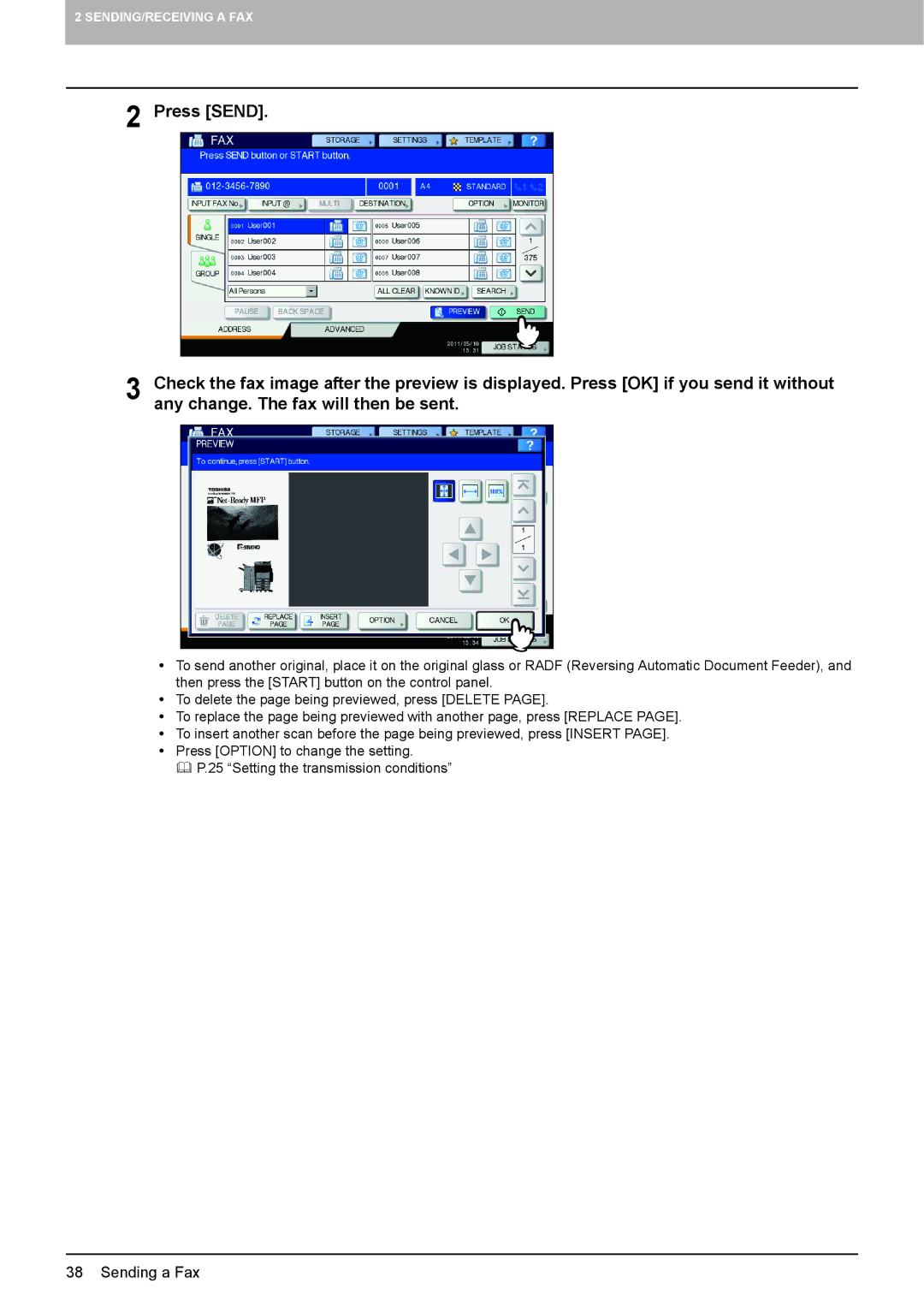 Toshiba GD-1320 manual Sending a Fax 