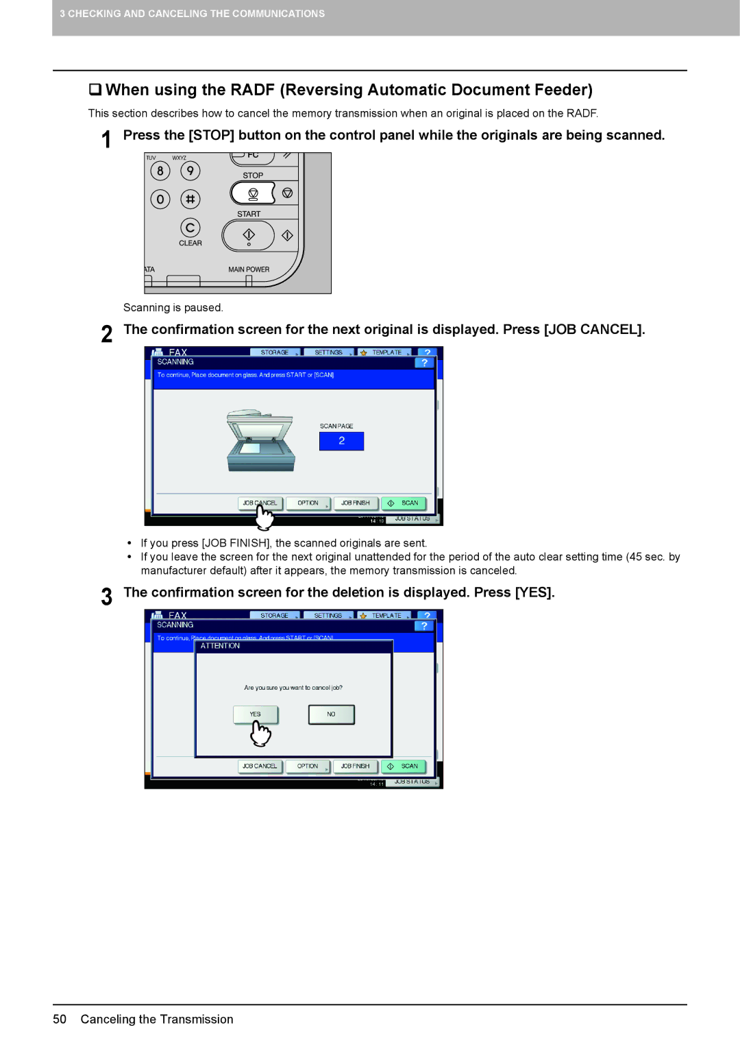 Toshiba GD-1320 manual  When using the Radf Reversing Automatic Document Feeder 