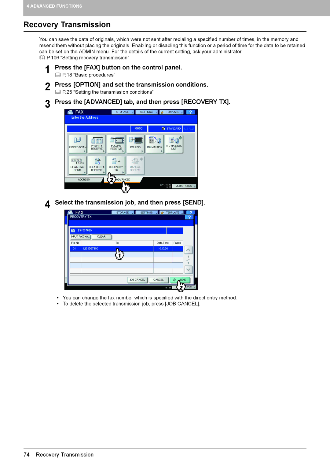 Toshiba GD-1320 manual Recovery Transmission 