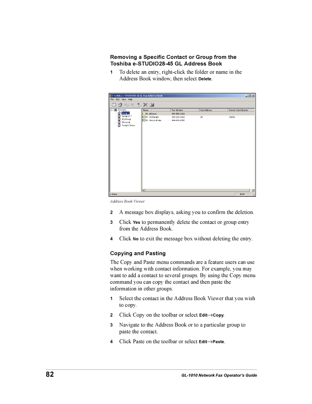 Toshiba GL-1010 manual Copying and Pasting 