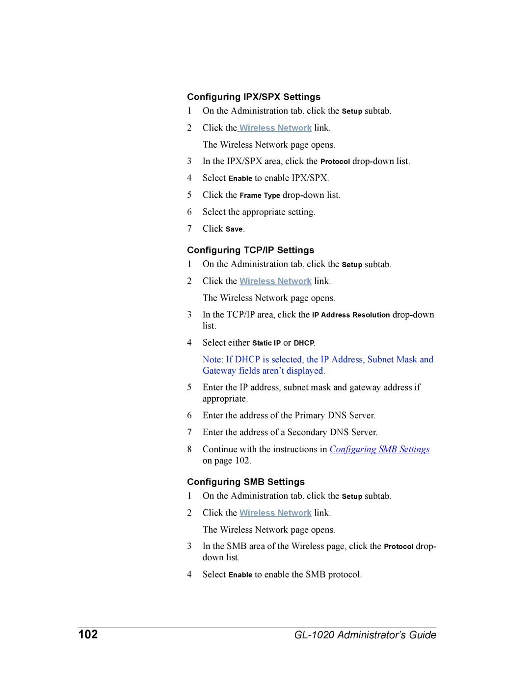 Toshiba GL-1020 manual Configuring IPX/SPX Settings 