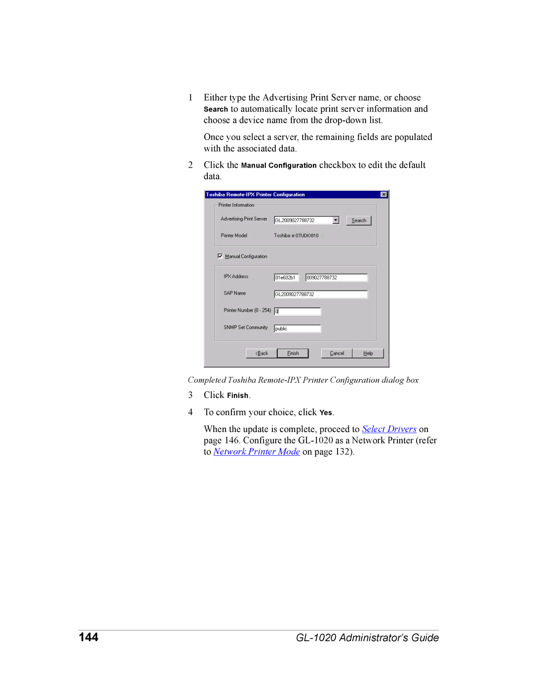 Toshiba GL-1020 manual 144 