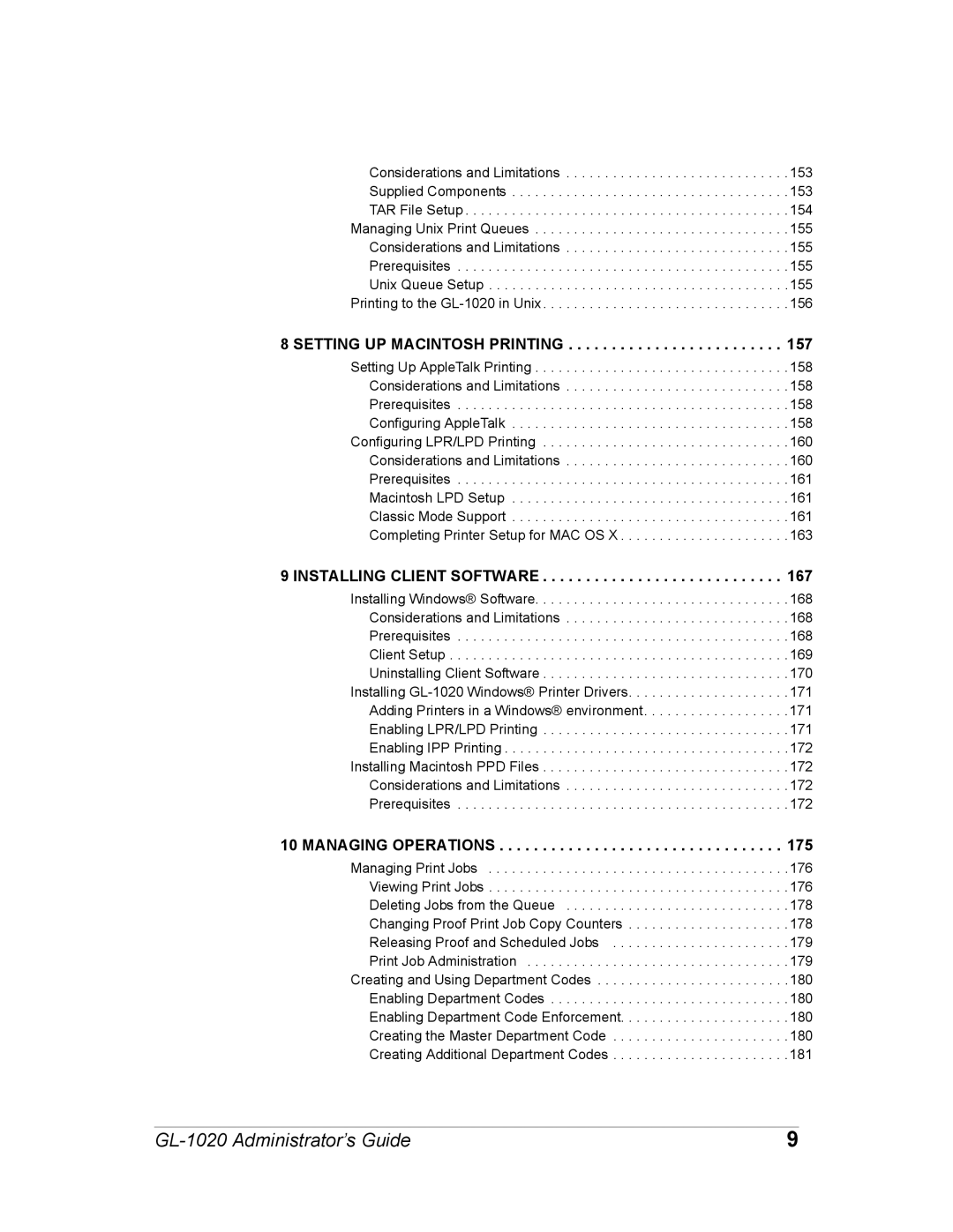 Toshiba GL-1020 manual Setting UP Macintosh Printing, Installing Client Software, Managing Operations 