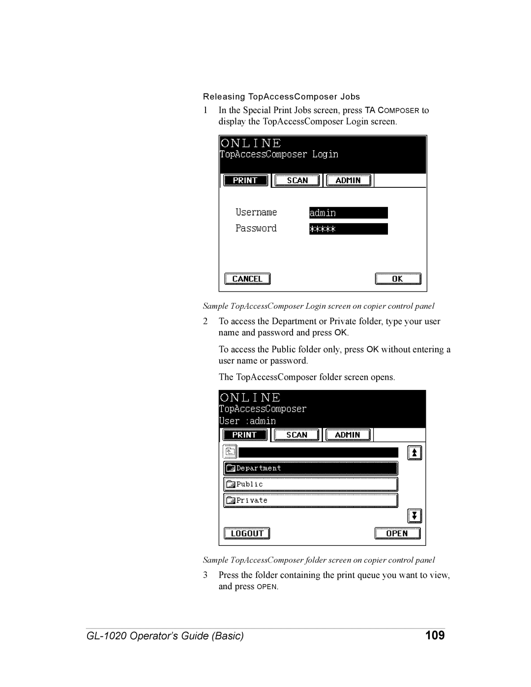 Toshiba GL-1020 manual 109 