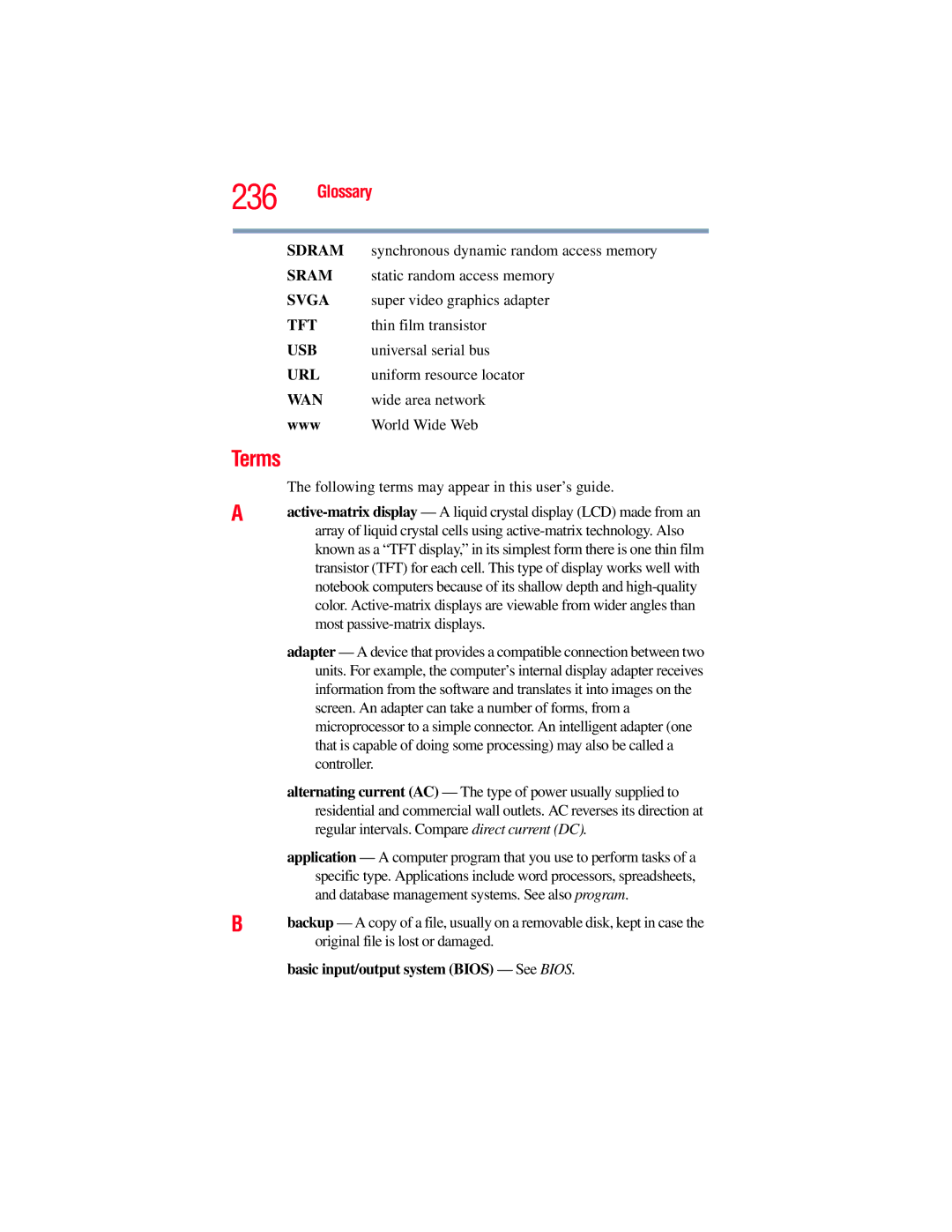 Toshiba GMAD00134010 manual Terms 