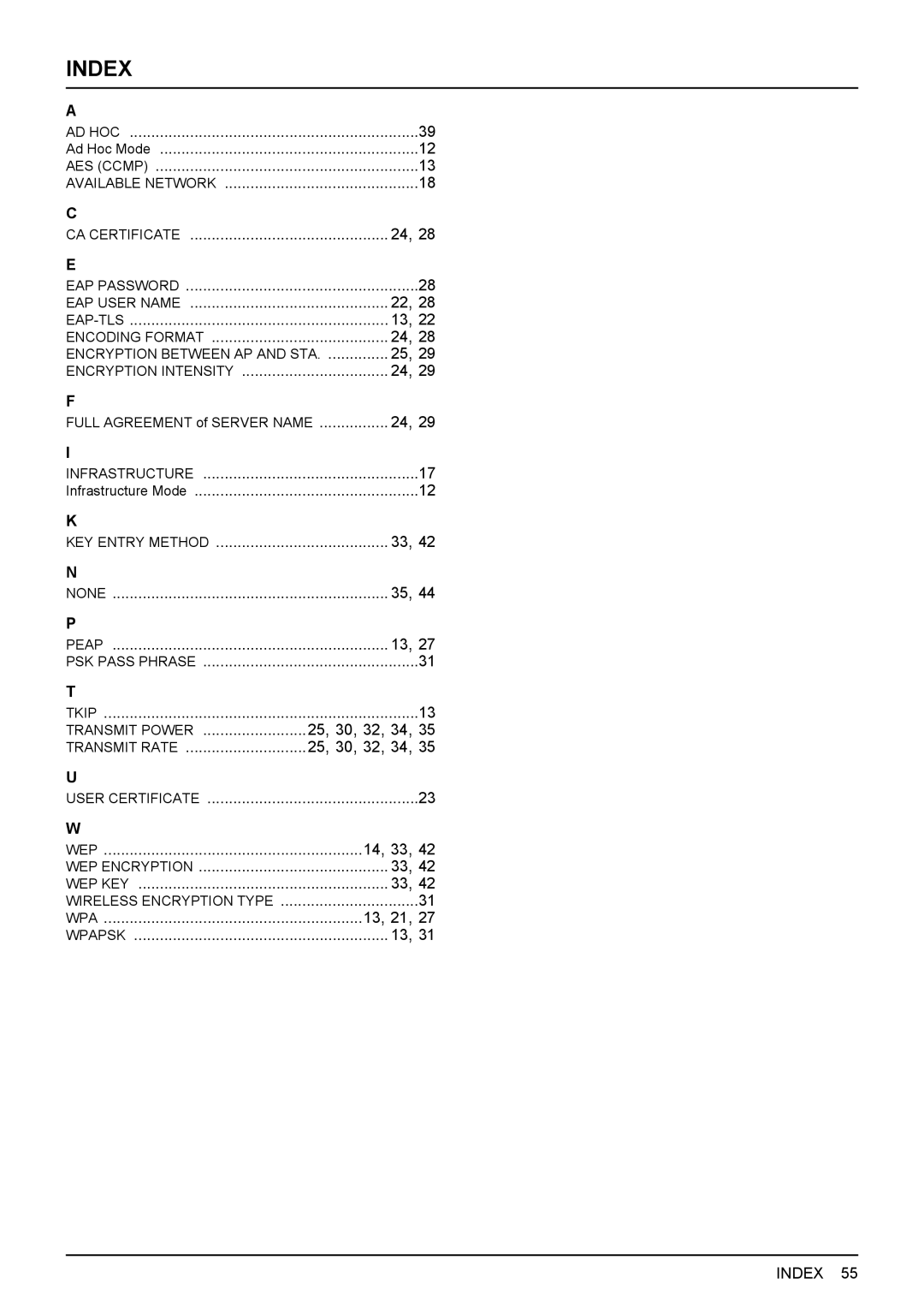 Toshiba GN-1050 manual Index 