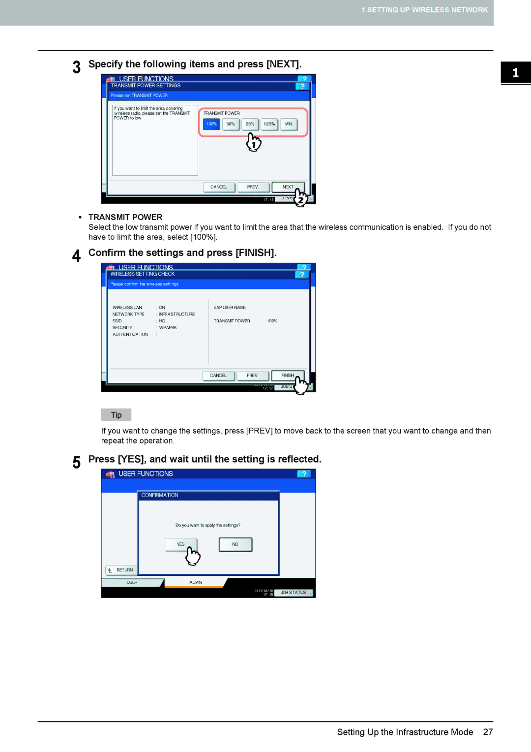 Toshiba GN-1060 manual Specify the following items and press Next 