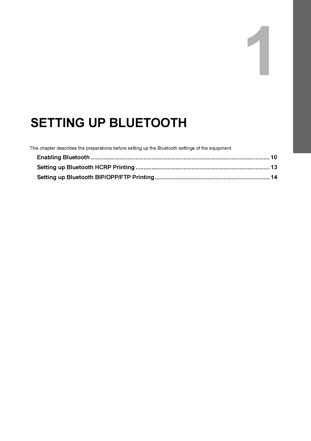 Toshiba GN-2010 manual Setting UP Bluetooth, Enabling Bluetooth Setting up Bluetooth Hcrp Printing 