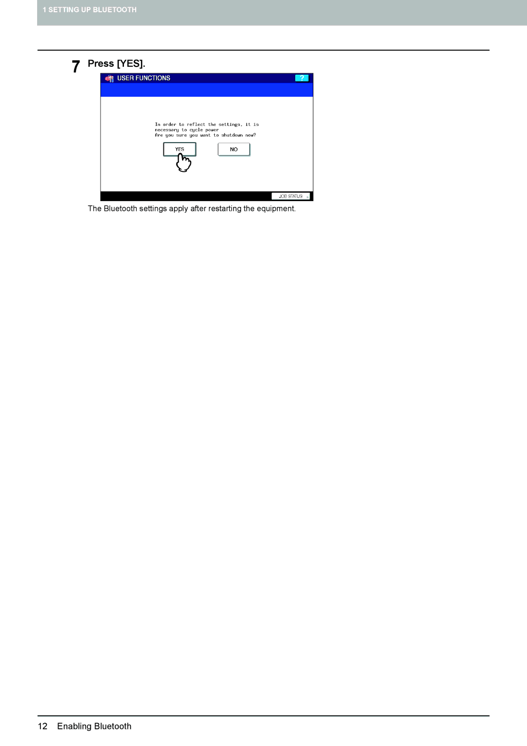 Toshiba GN-2010 manual Press YES 