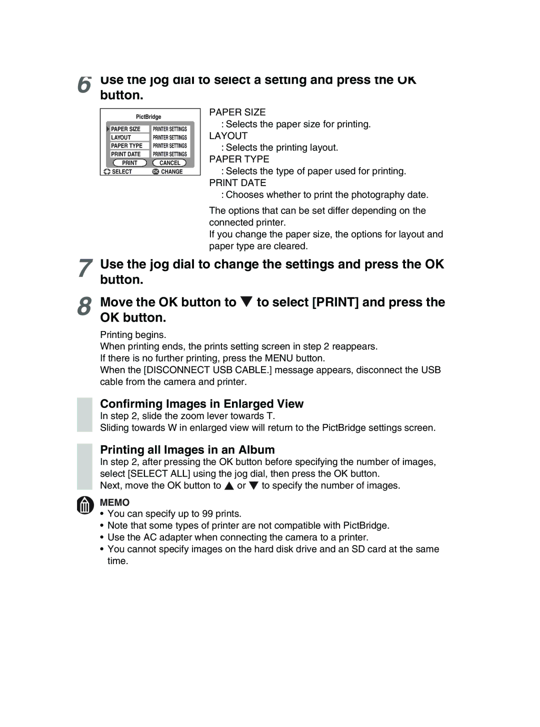 Toshiba GSC-R30 owner manual Paper Size, Layout, Paper Type, Print Date 