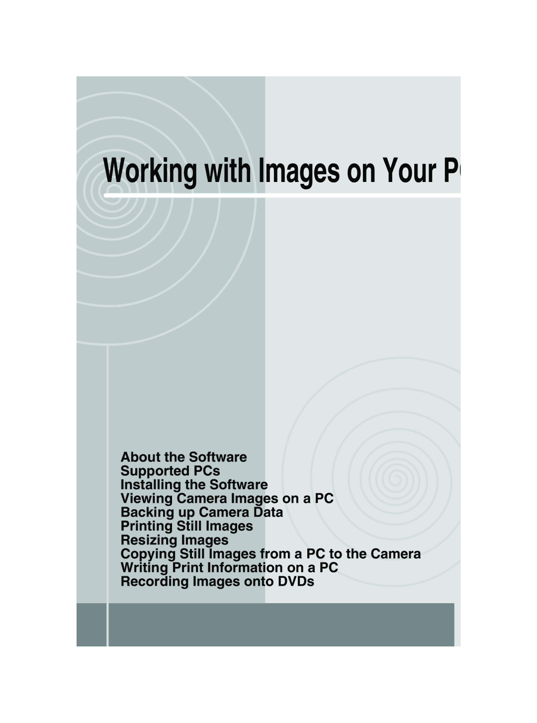 Toshiba GSC-R30 owner manual Working with Images on Your P 