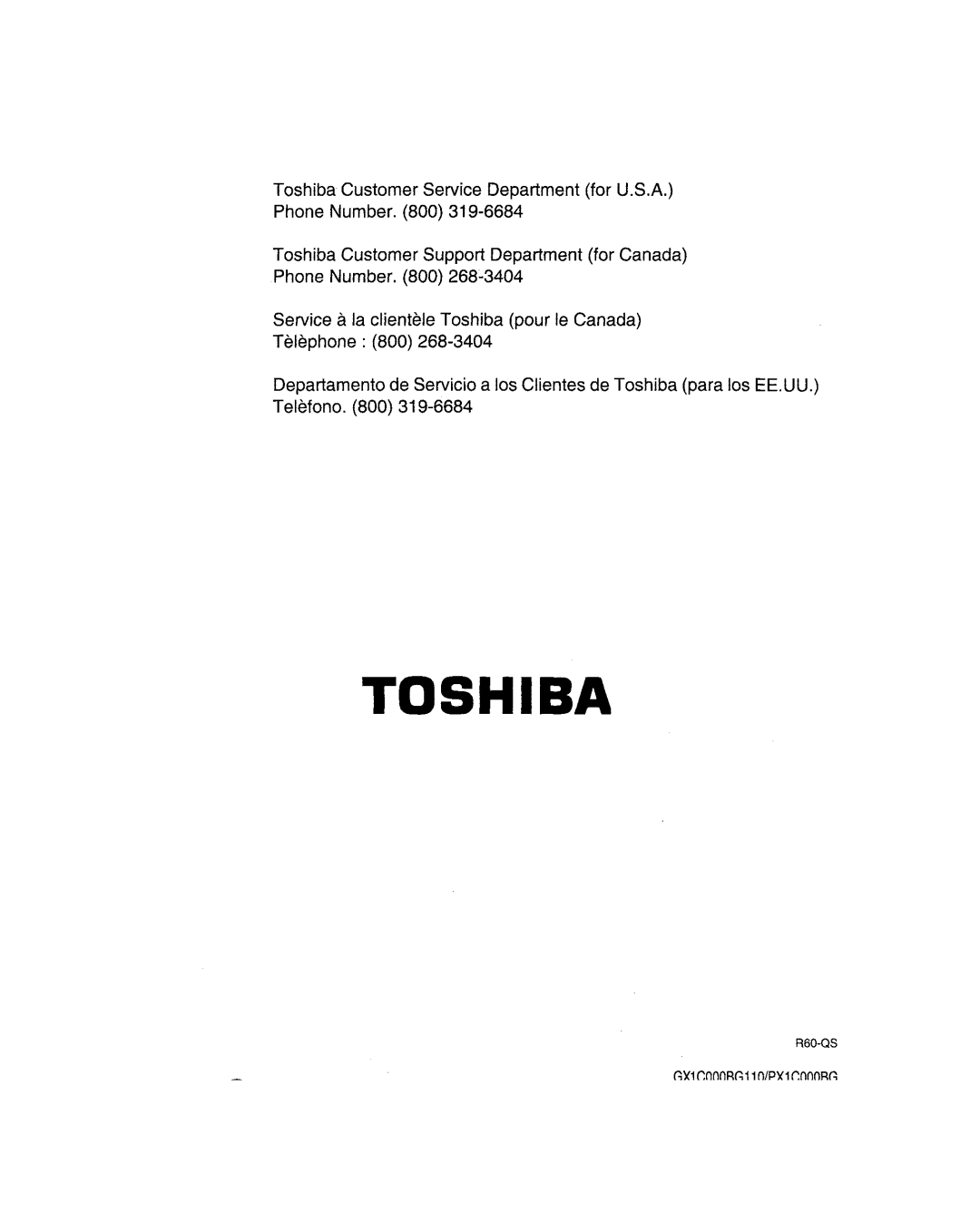 Toshiba GSC-R30 owner manual 