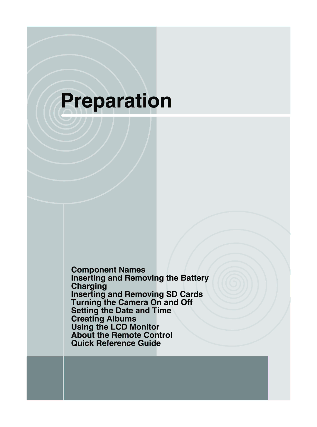 Toshiba GSC-R30 owner manual Preparation 