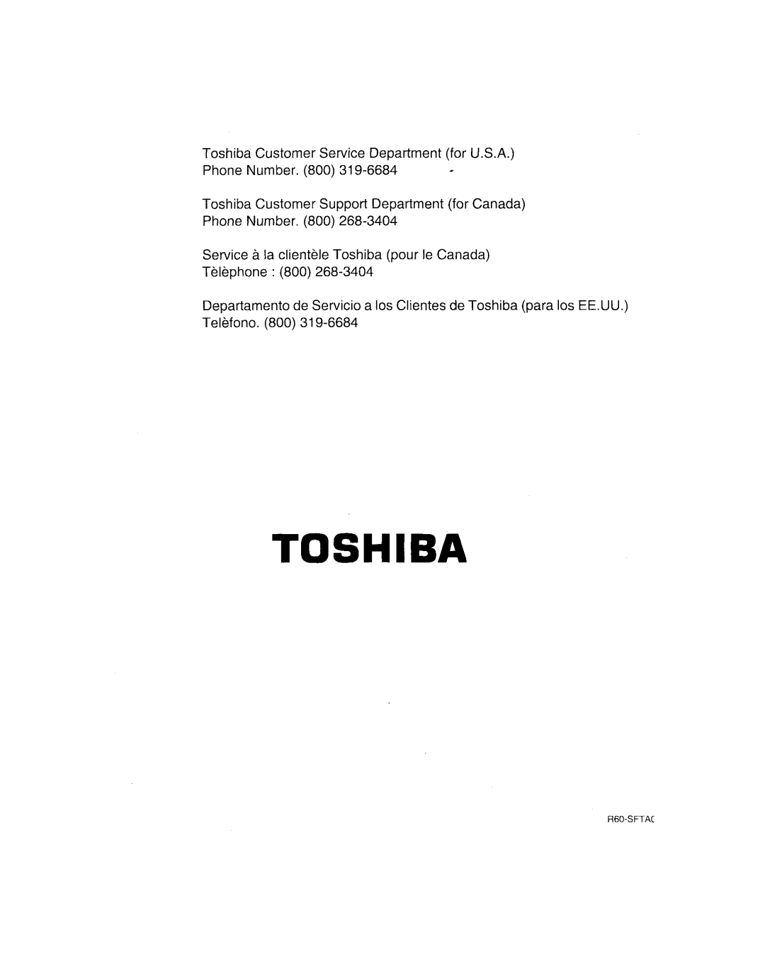 Toshiba GSC-R30 owner manual 