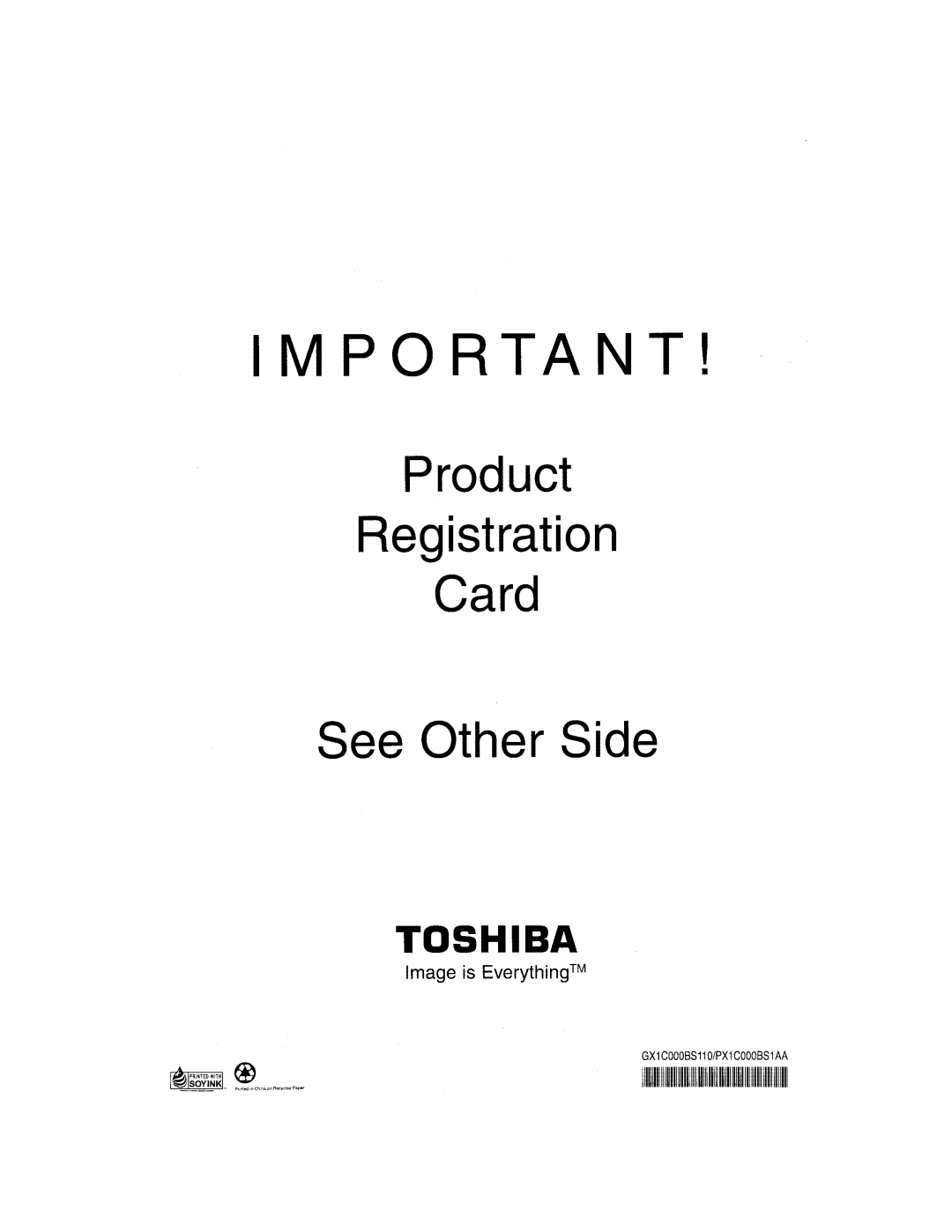 Toshiba GSC-R30 owner manual 