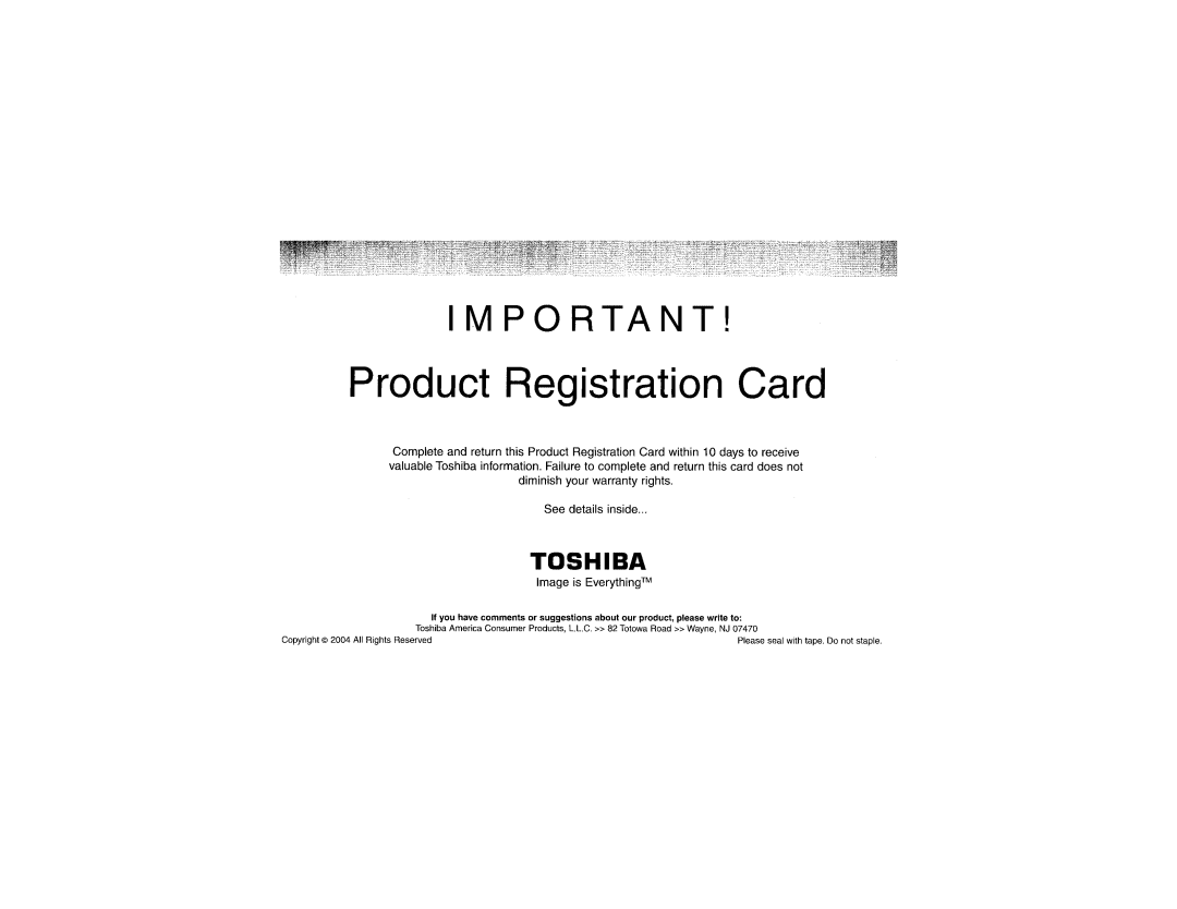 Toshiba GSC-R30 owner manual 