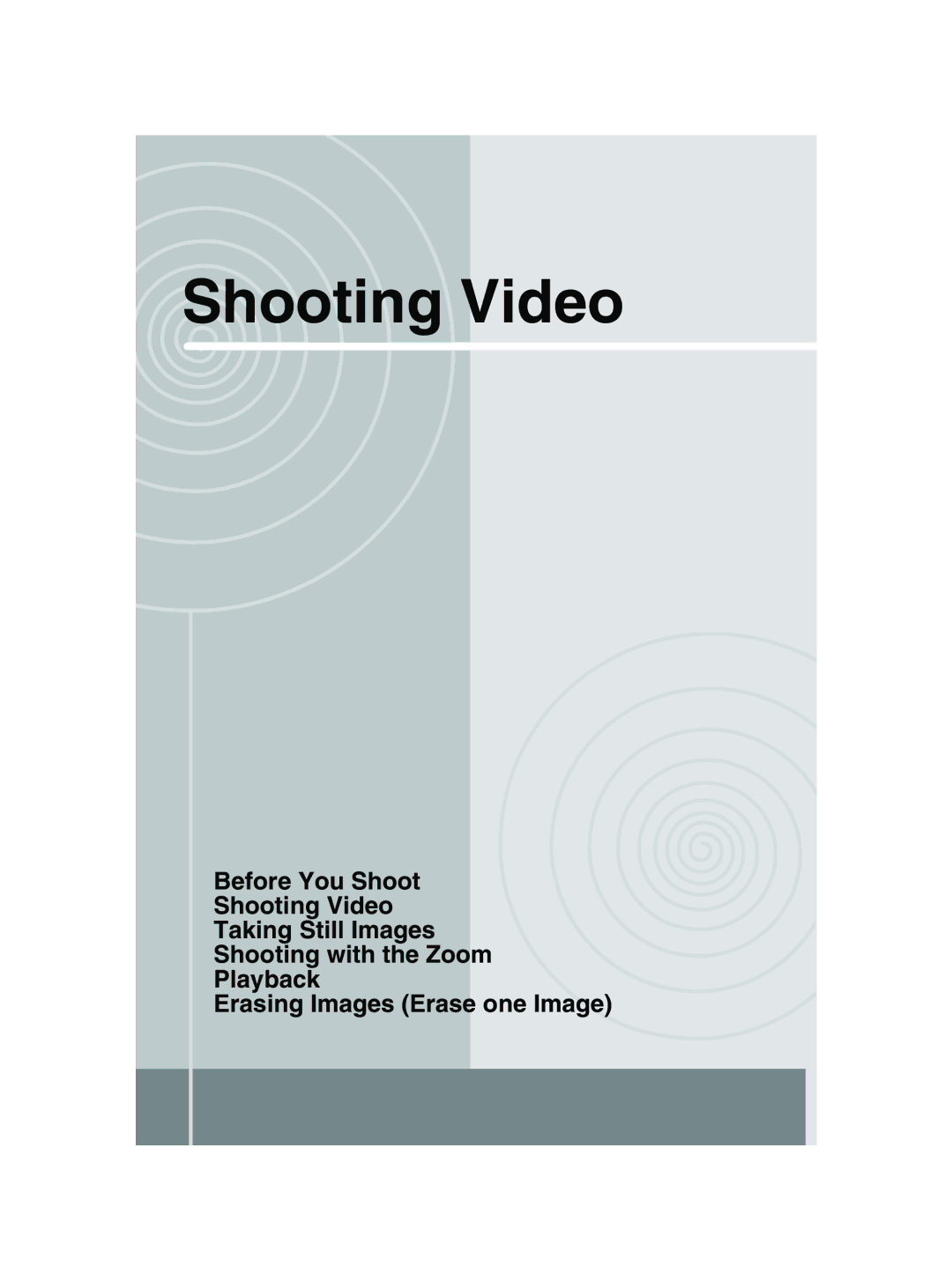 Toshiba GSC-R30 owner manual Shooting Video 