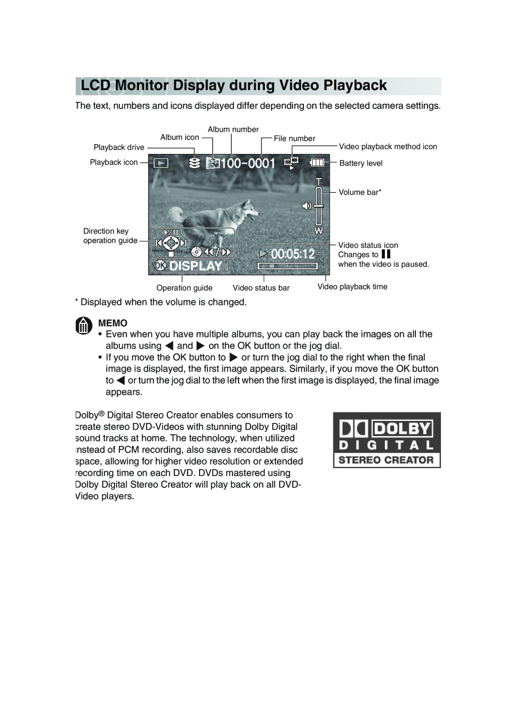 Toshiba GSC-R30 owner manual LCD Monitor Display during Video Playback, Reservation 