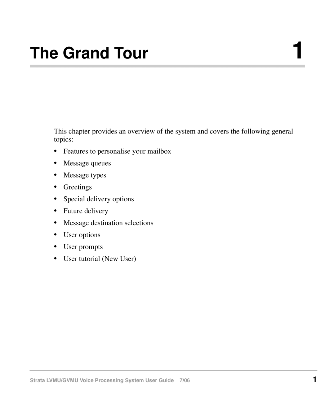 Toshiba GVMU/LVMU manual Grand Tour 