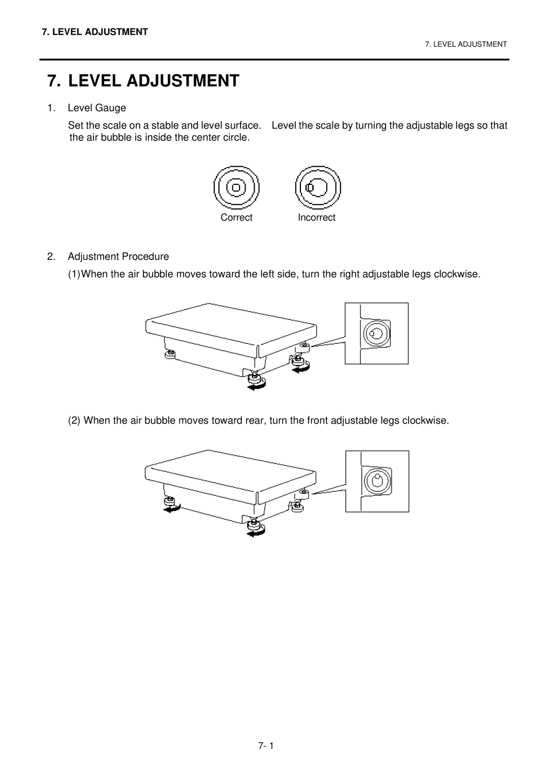 Toshiba EO1-32003BE, H-9100N-CA, H-9100N-US owner manual Level Adjustment 