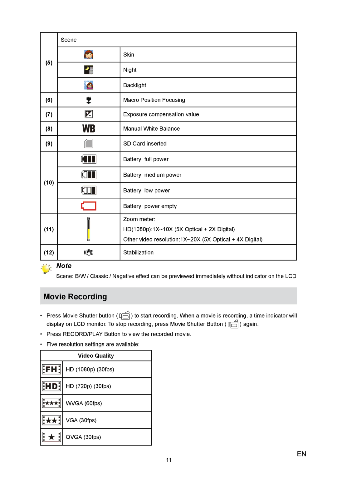 Toshiba H10 user manual Movie Recording, Video Quality 