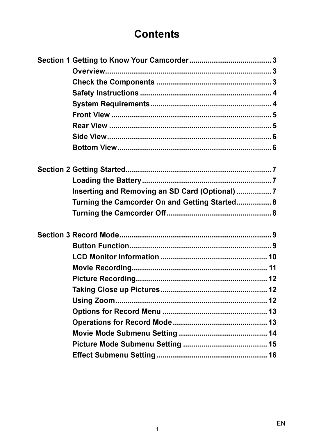 Toshiba H10 user manual Contents 