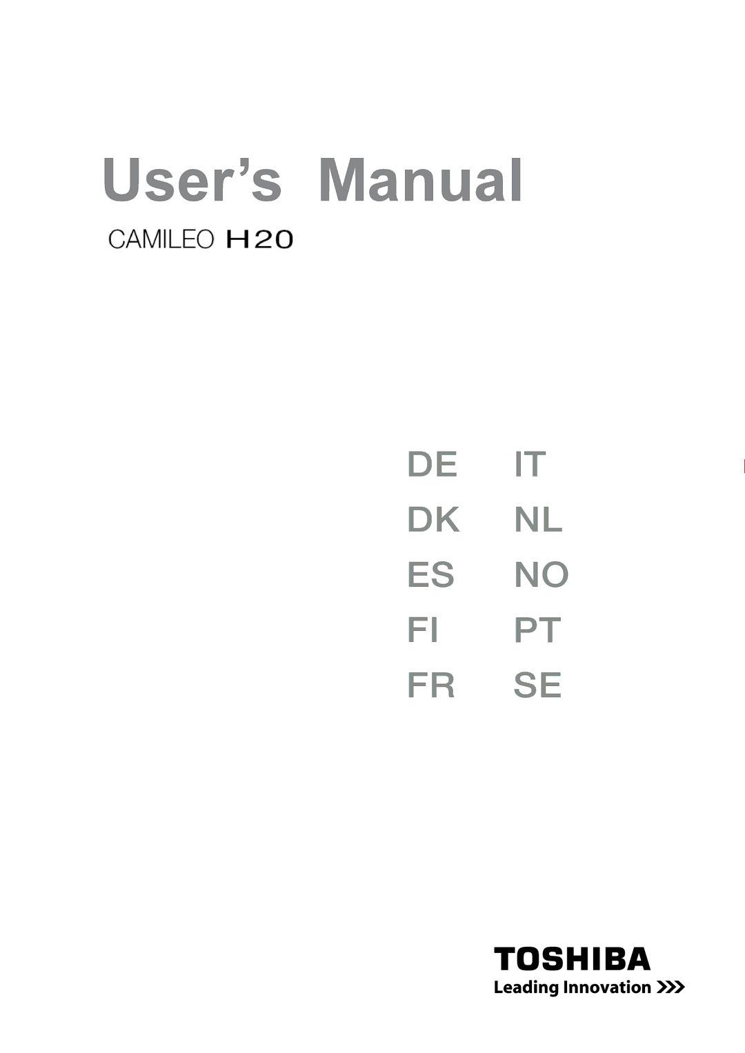 Toshiba H20 user manual User’s’s Manualnual 