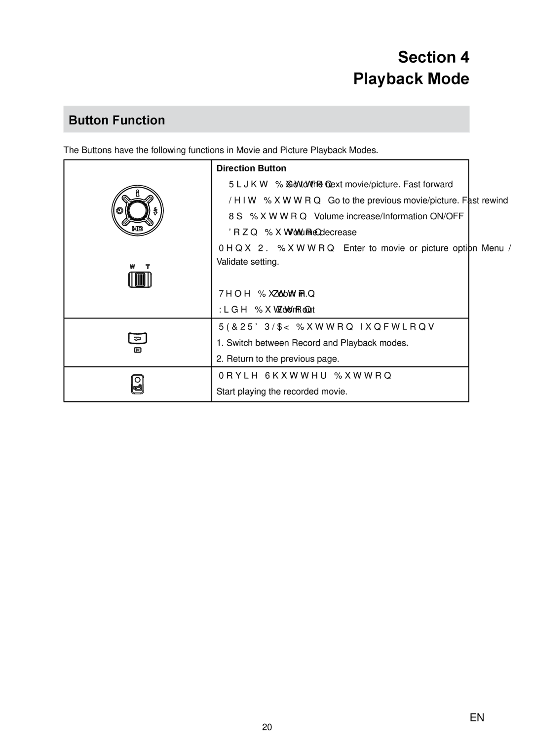 Toshiba H20 user manual Section Playback Mode 