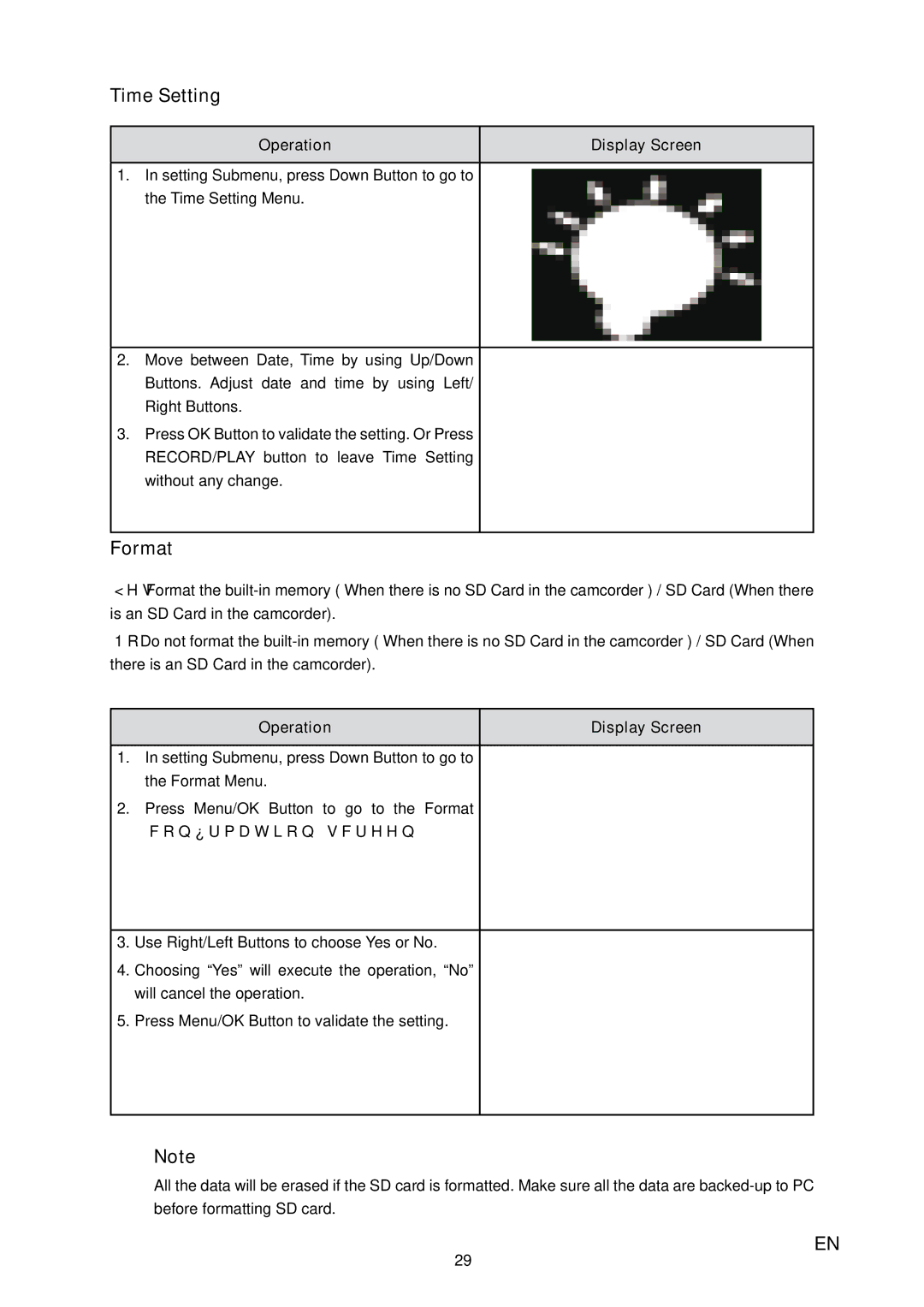 Toshiba H20 user manual Time Setting, Format 